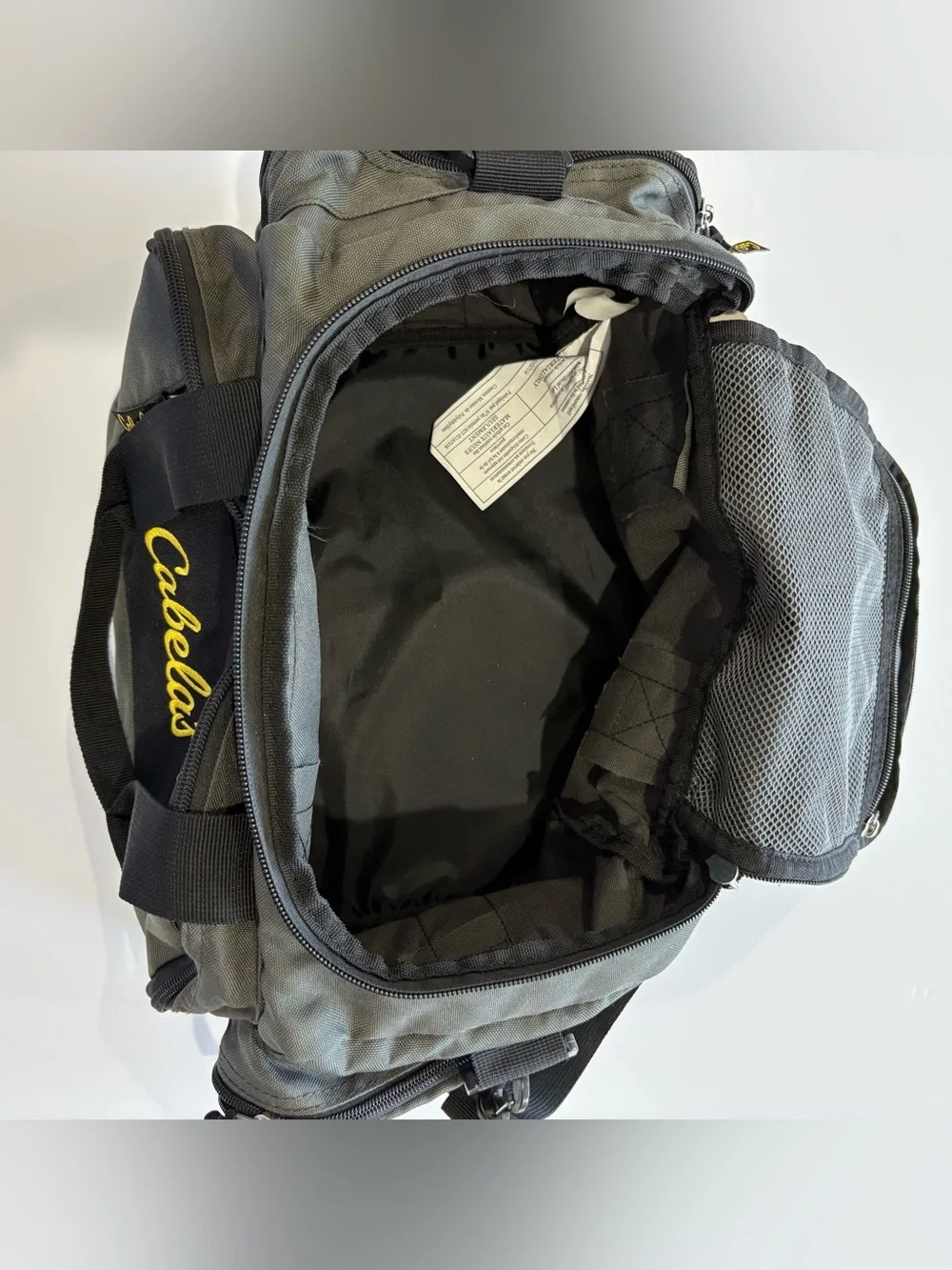 Cabela’s Utility Gear Bag Duffel Travel Fishing Tackle Gray Black 15x10x8